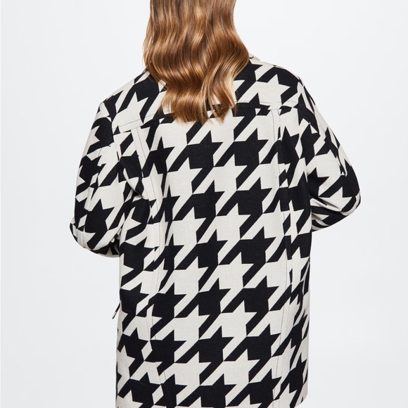 MANGO Houndstooth Buttoned cotton/wool coat - Picture 9 of 10